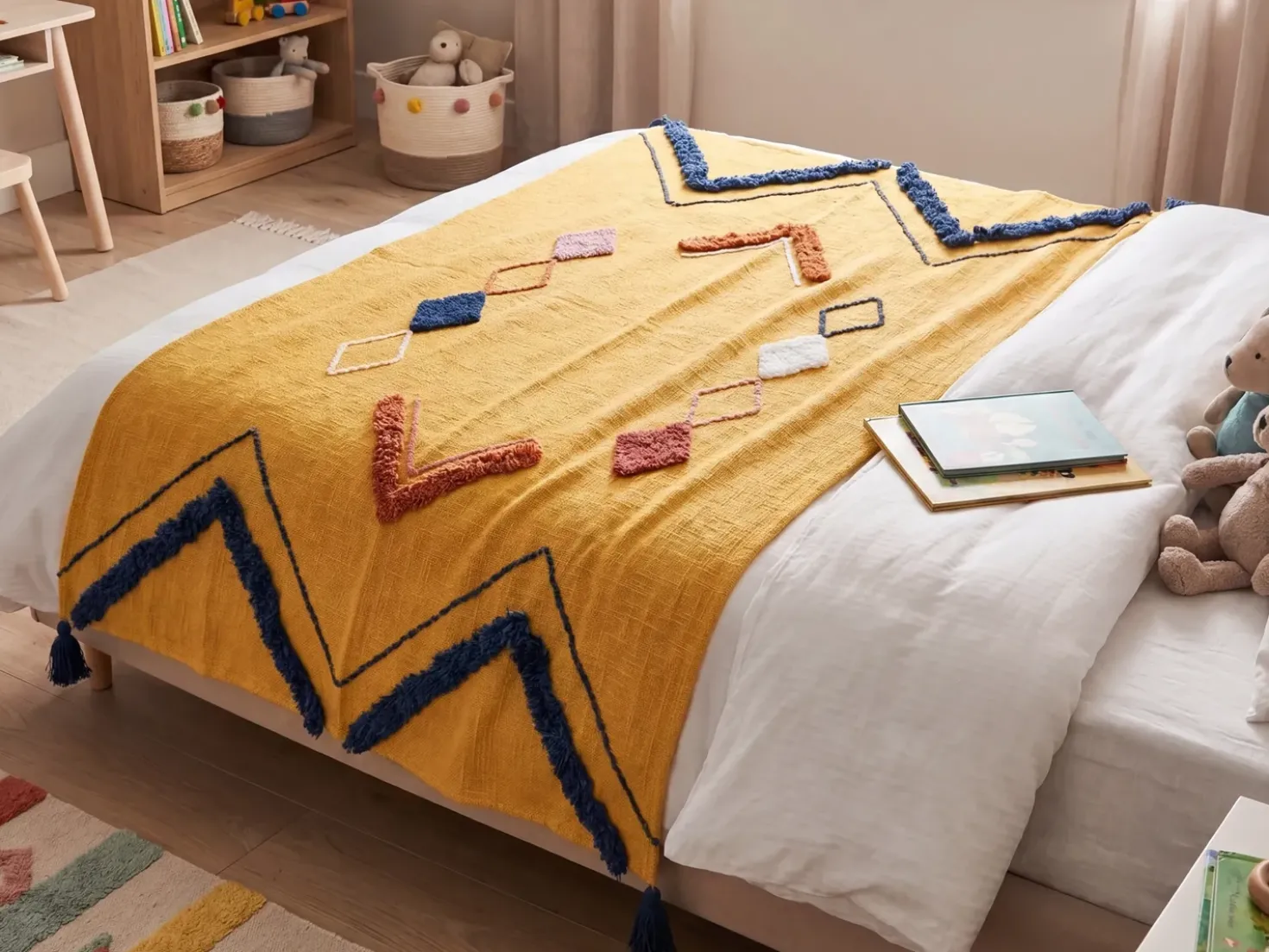 Plaid SHIMLA Bomuld 130 x 180 cm Orange