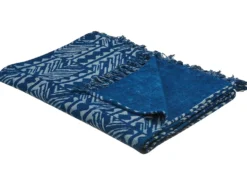 Plaid SHIVPURI Bomuld 130 x 180 cm Blå