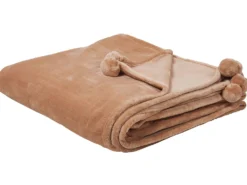 Plaid TERKE 200 x 220 cm Lysebrun