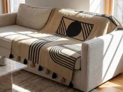 Plaid THAPREK 130 x 170 cm Beige