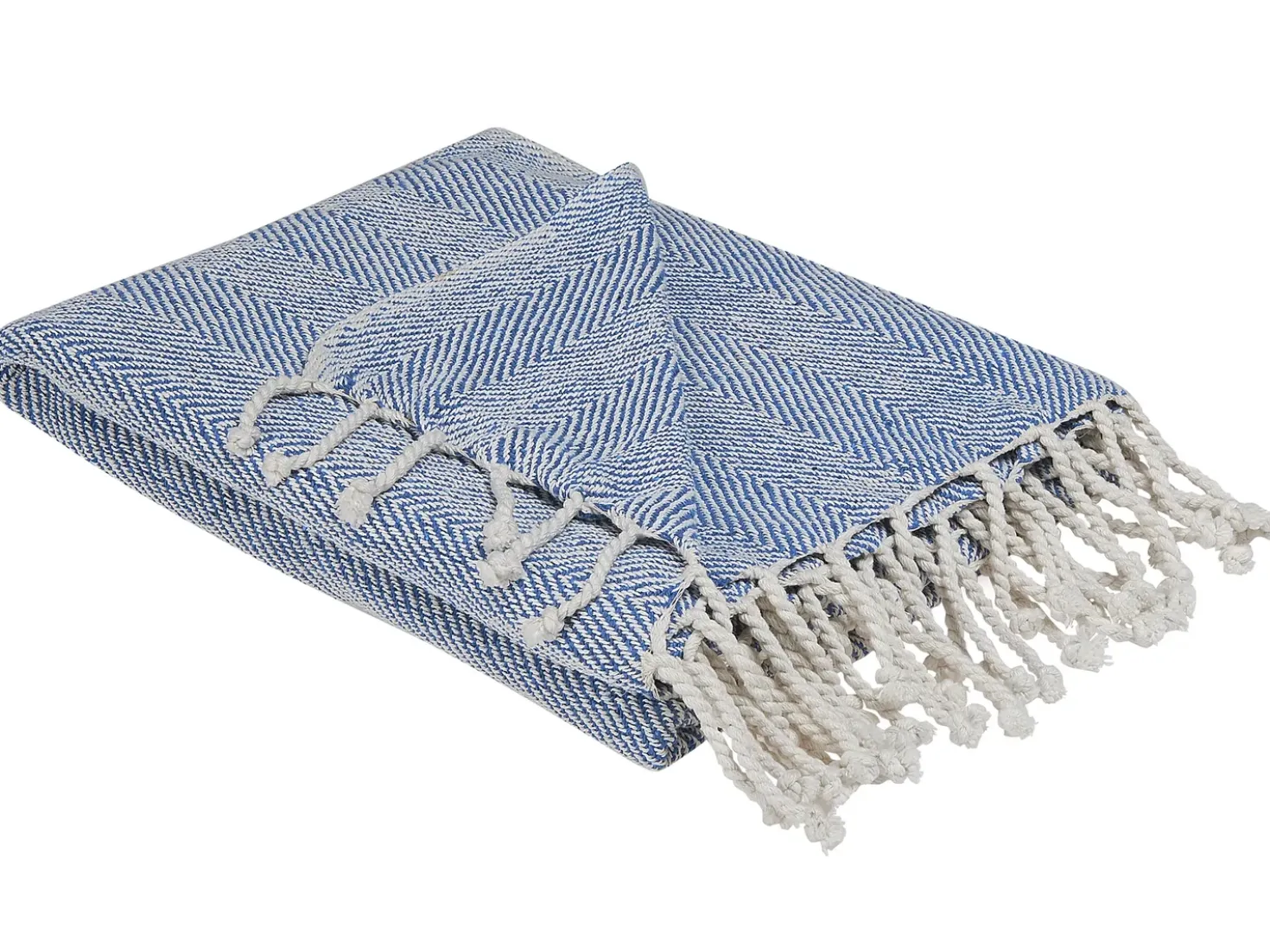 Plaid TILMI Bomuld 130 x 160 cm Blå