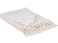 Plaid YARSA Bomuld 125 x 150 cm Beige