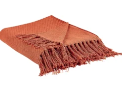 Plaid YARSA Bomuld 125 x 150 cm Rød
