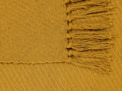 Plaid YARSA Bomuld 125 x 150 cm Sennepsgul