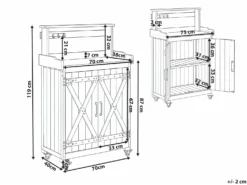 Plantebord ALTOLIA Ædelgran 119 cm 70 cm Brun