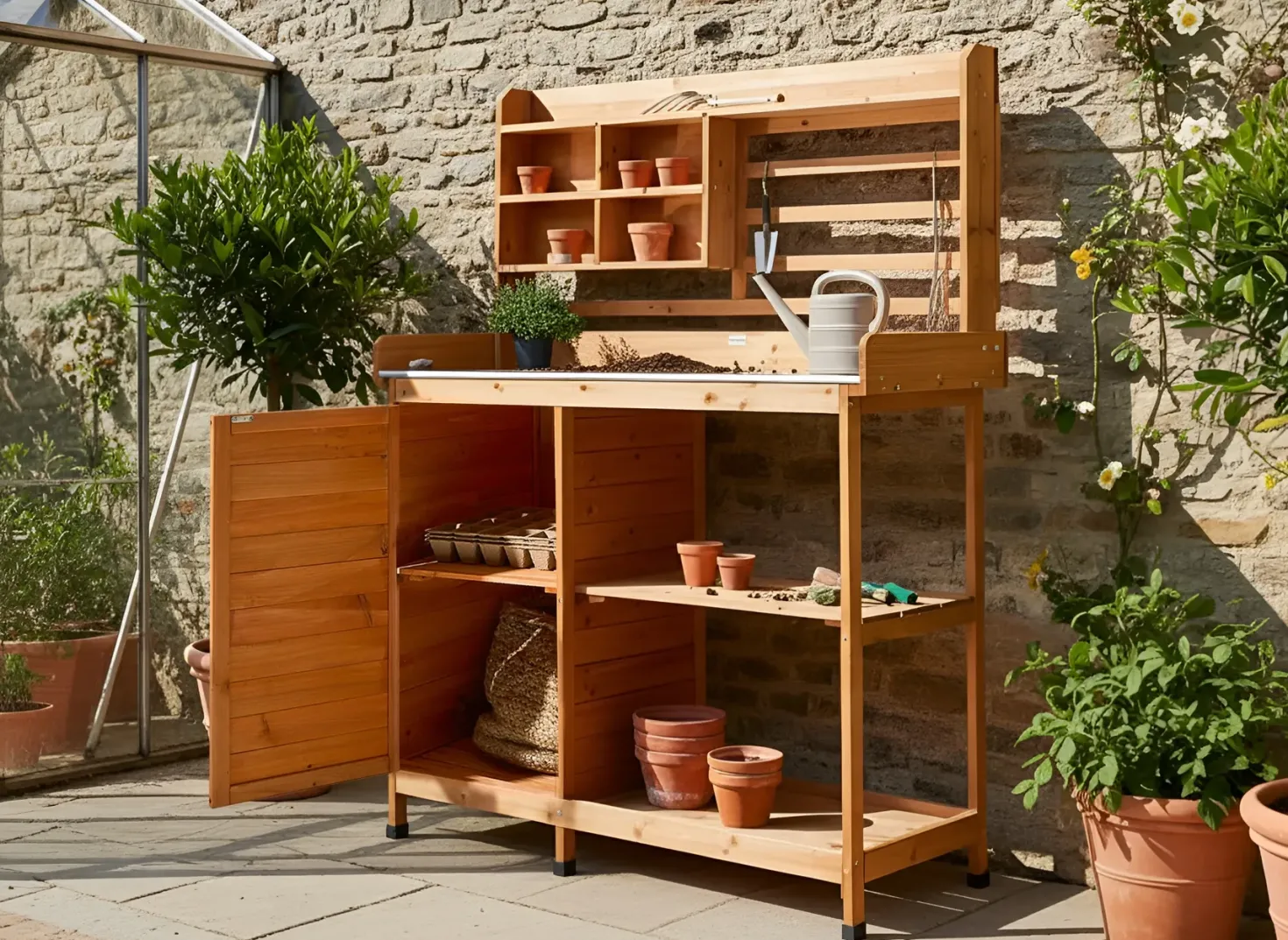 Plantebord MELDOLA Ædelgran 149 cm 113 cm Lysebrun