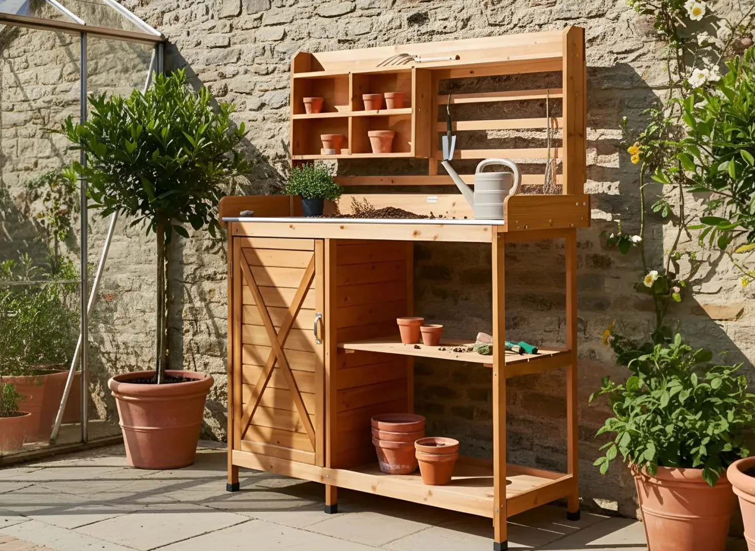 Plantebord MELDOLA Ædelgran 149 cm 113 cm Lysebrun