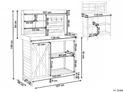 Plantebord MELDOLA Ædelgran 149 cm 113 cm Lysebrun
