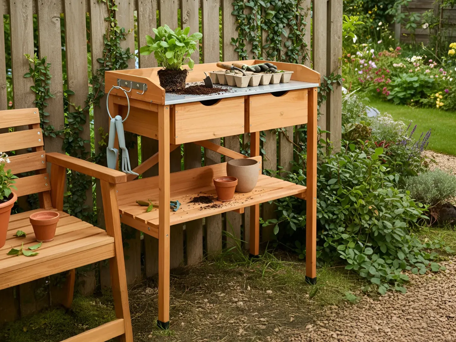 Plantebord RAVANUSA Ædelgran 89 cm 77 cm Lysebrun