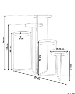 Plantestativ NANTEN 87 cm Sort Metal