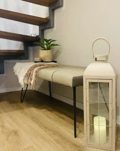 Polstret bænk BETIN Kunstlæder Sand Beige