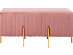 Polstret bænk DAYTON Velour Pastellrosa