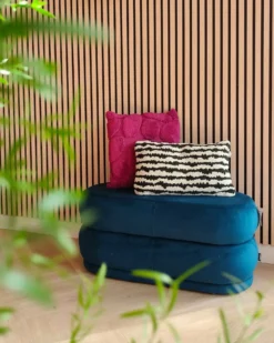 Polstret bænk ELLENDALE Velour Navy Blå