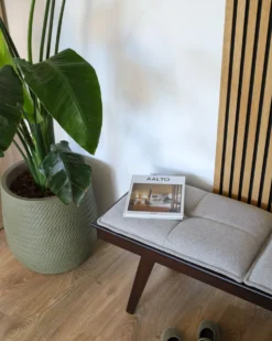 Polstret bænk EXTON Mørkebrun/grå