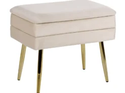 Polstret bænk med opbevaring ODESSA Velour Beige