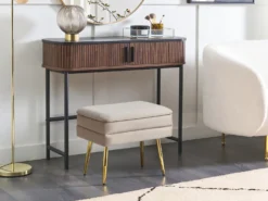 Polstret bænk med opbevaring ODESSA Velour Beige