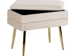 Polstret bænk med opbevaring ODESSA Velour Beige