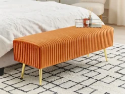 Polstret bænk PATERSON Velour Orange