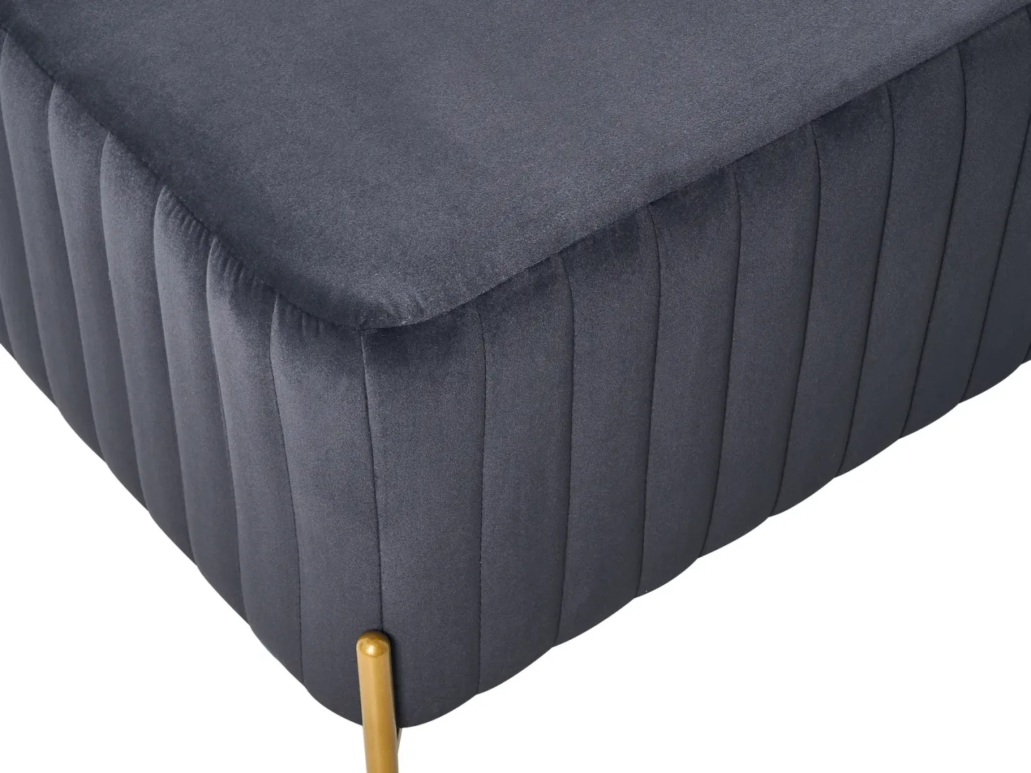 Polstret bænk UTAH Velour Sort