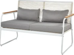 POMONTE 4 personers Loungesæt med bord Hvid Metal