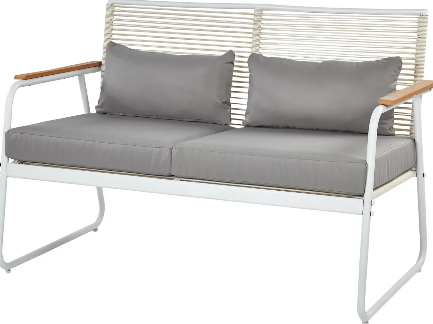 POMONTE 4 personers Loungesæt med bord Hvid Metal