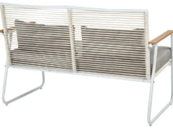 POMONTE 4 personers Loungesæt med bord Hvid Metal