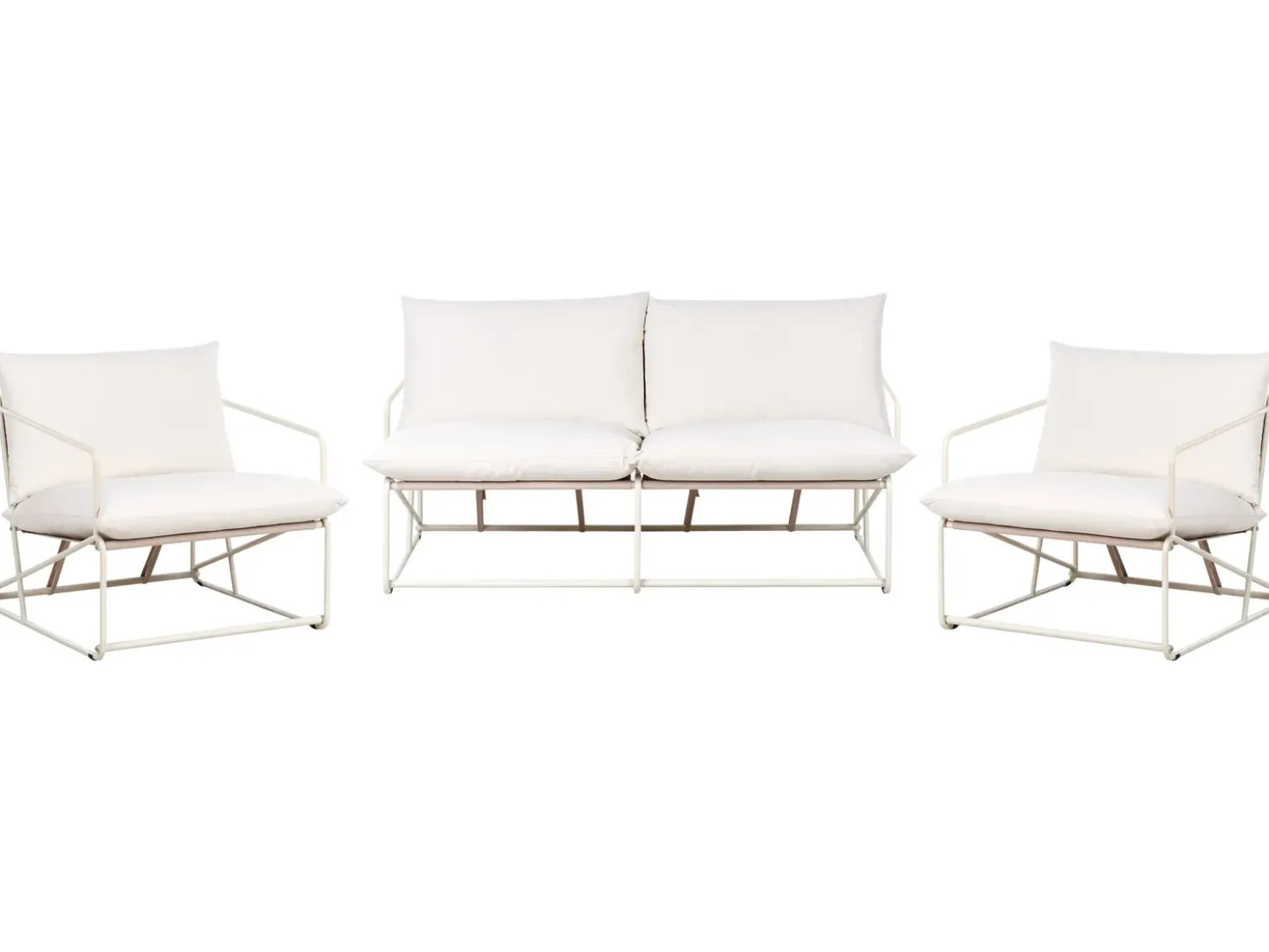 PONTE 4 personers havesofasæt Lys Beige Metal