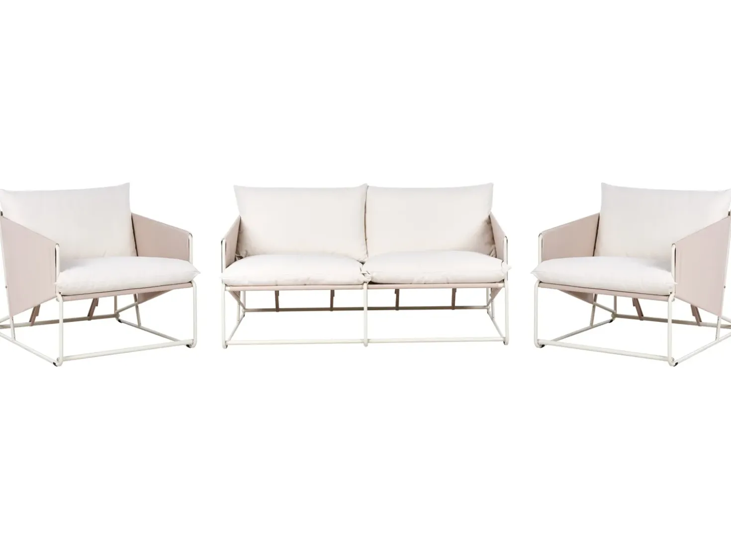 PONTE 4 personers havesofasæt Lys Beige Metal