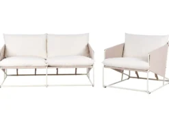 PONTE 3 personers havesofasæt Lys Beige Metal