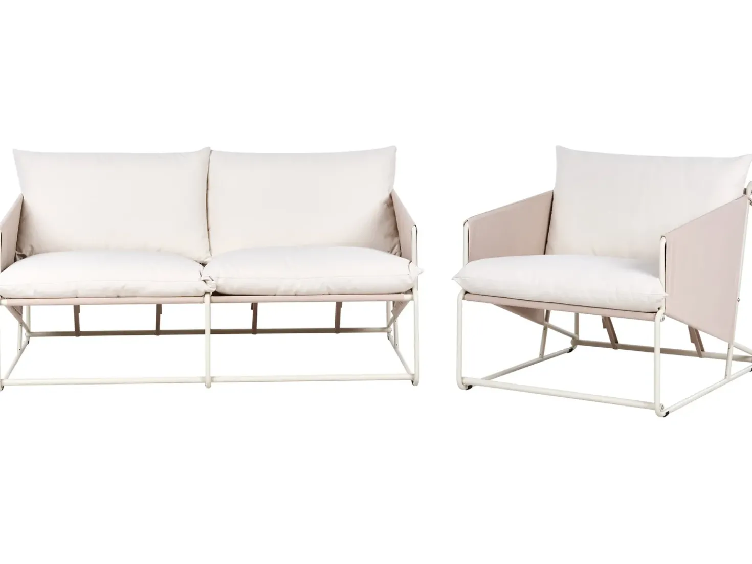 PONTE 3 personers havesofasæt Lys Beige Metal