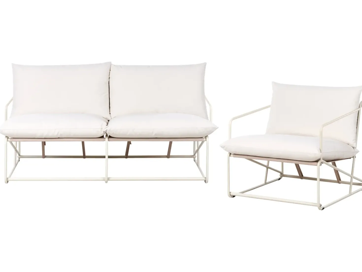 PONTE 3 personers havesofasæt Lys Beige Metal