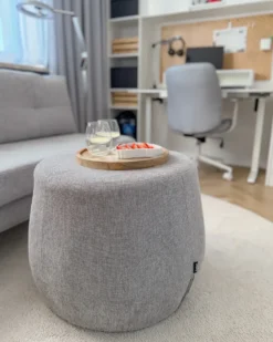Puf ASHTON Lysegrå