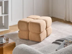 Puf CALIENTE Boucle Beige