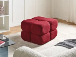 Puf CALIENTE Boucle Mørkerød