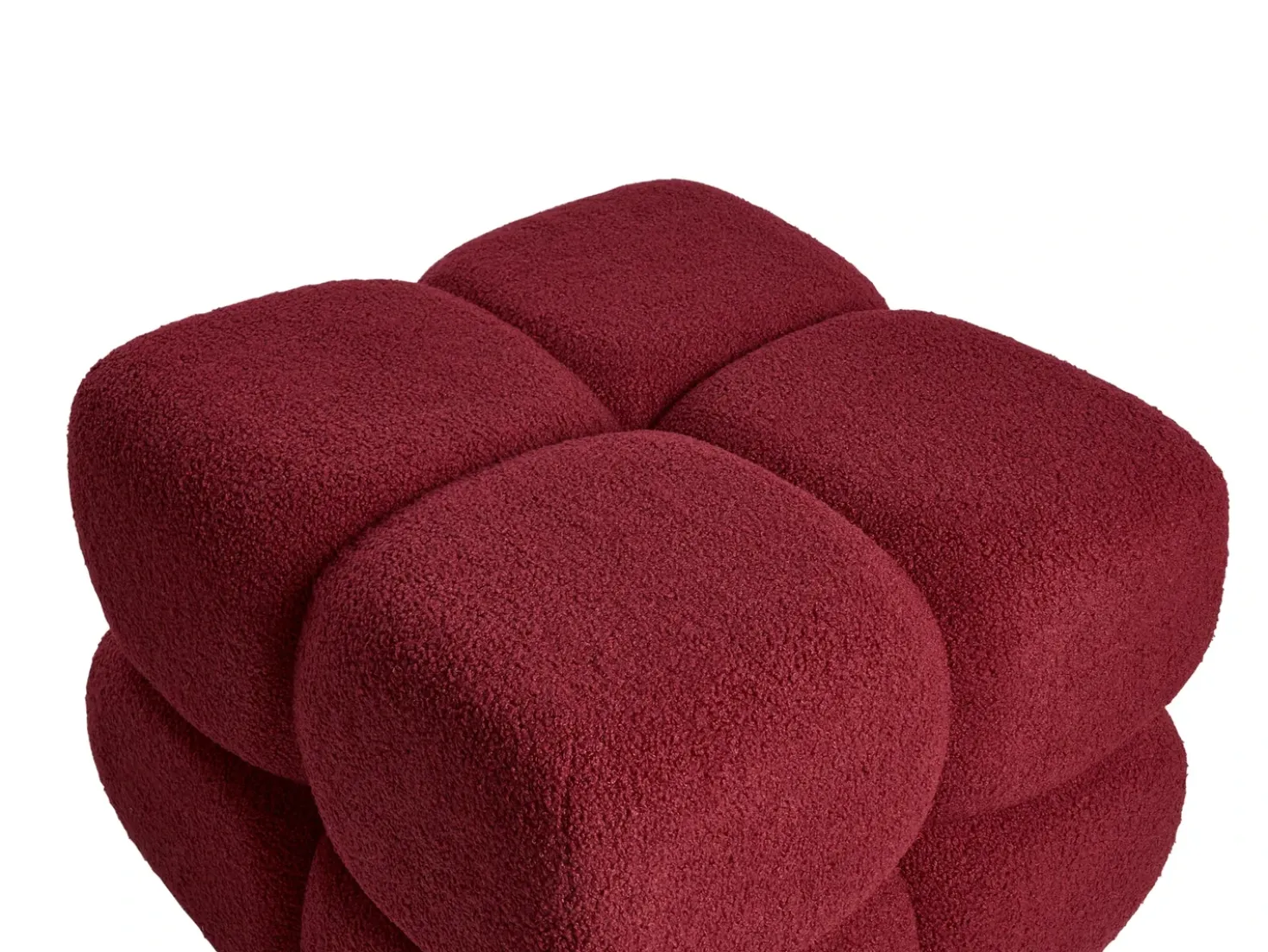 Puf CALIENTE Boucle Mørkerød