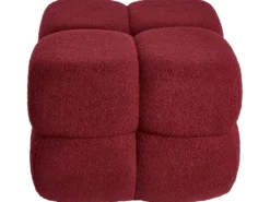 Puf CALIENTE Boucle Mørkerød