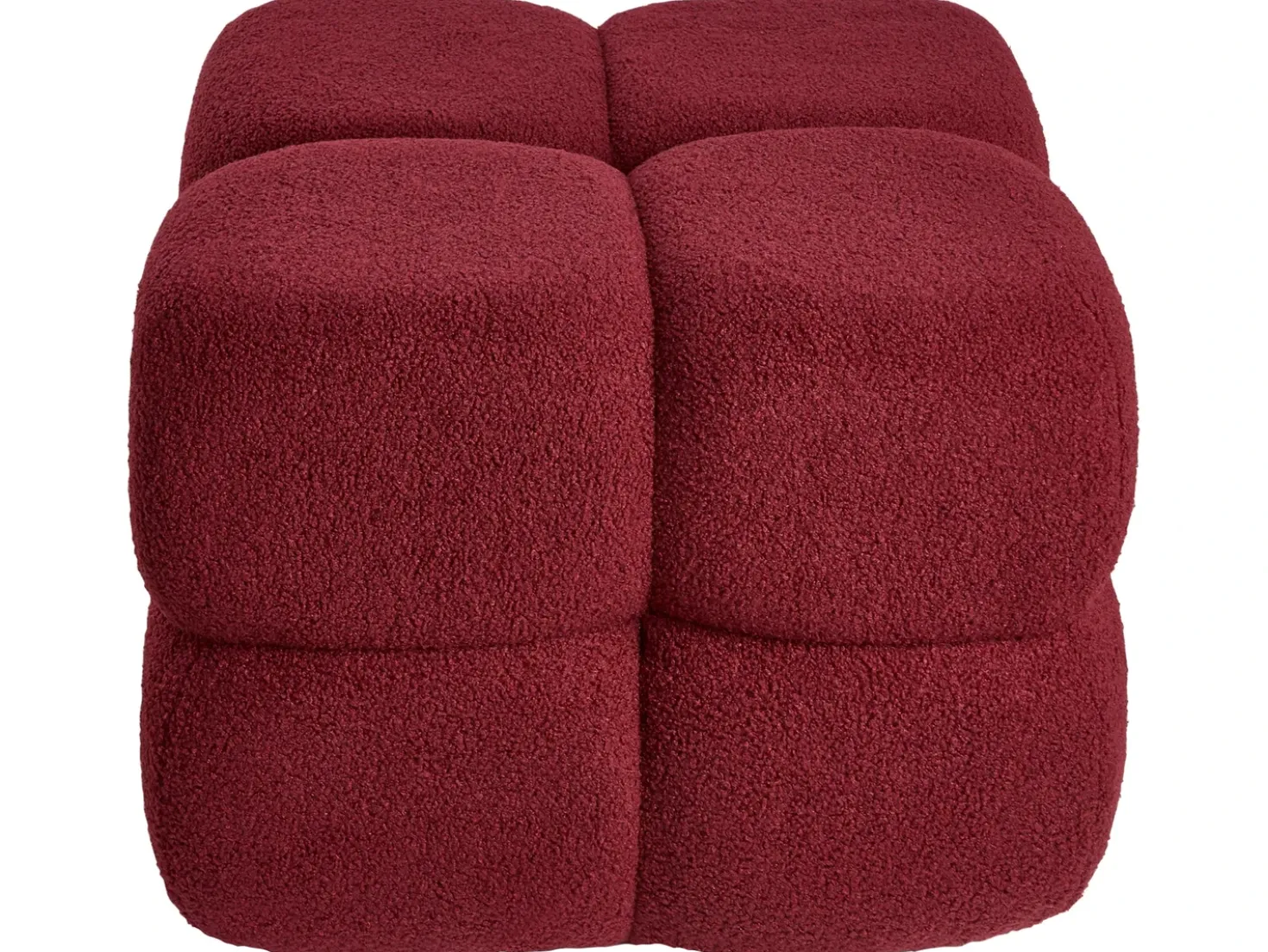 Puf CALIENTE Boucle Mørkerød