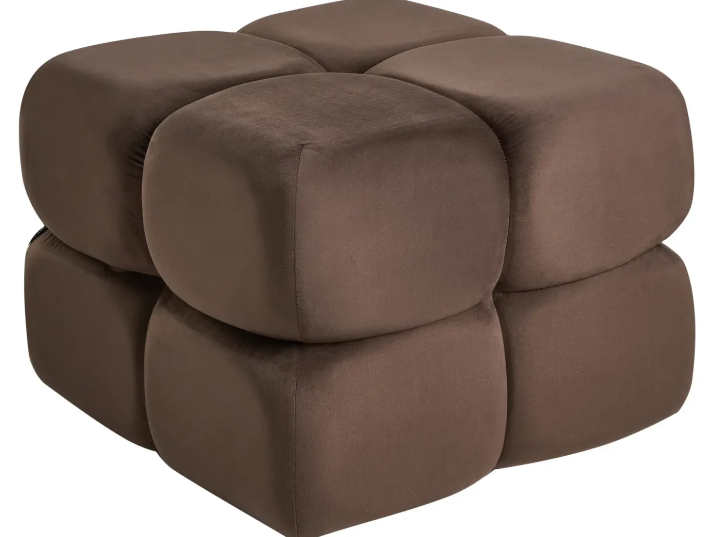 Puf CALIENTE Velour Mørkebrun