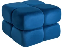 Puf CALIENTE Velour Navy Blå
