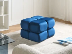 Puf CALIENTE Velour Navy Blå