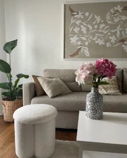 Puf CARRINGTON Boucle Cremehvid