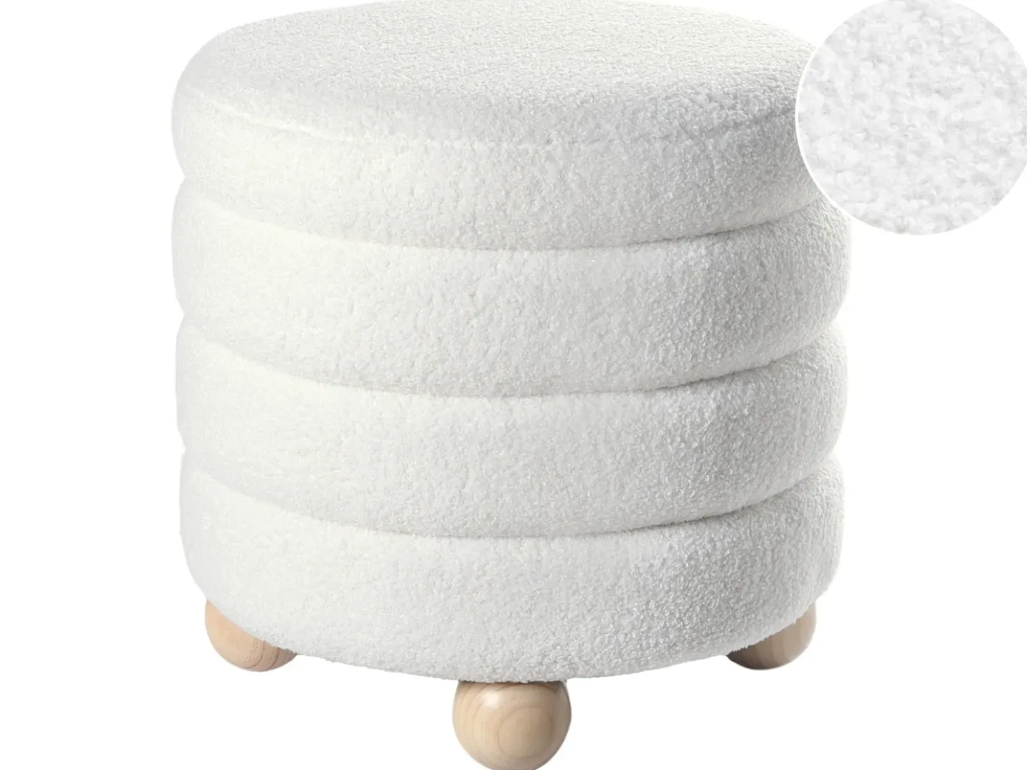 Puf CHILLY Boucle Cremehvid