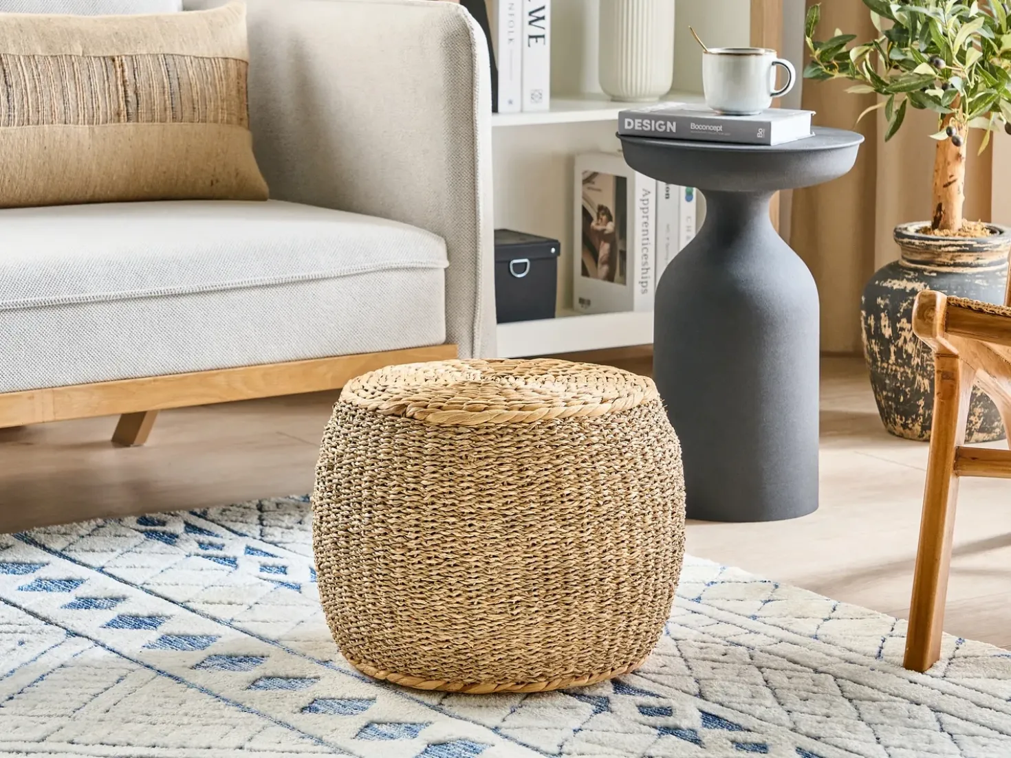 Puf HAIPHONG Søgræs Beige