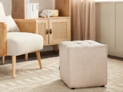 Puf KANSAS Boucle Beige