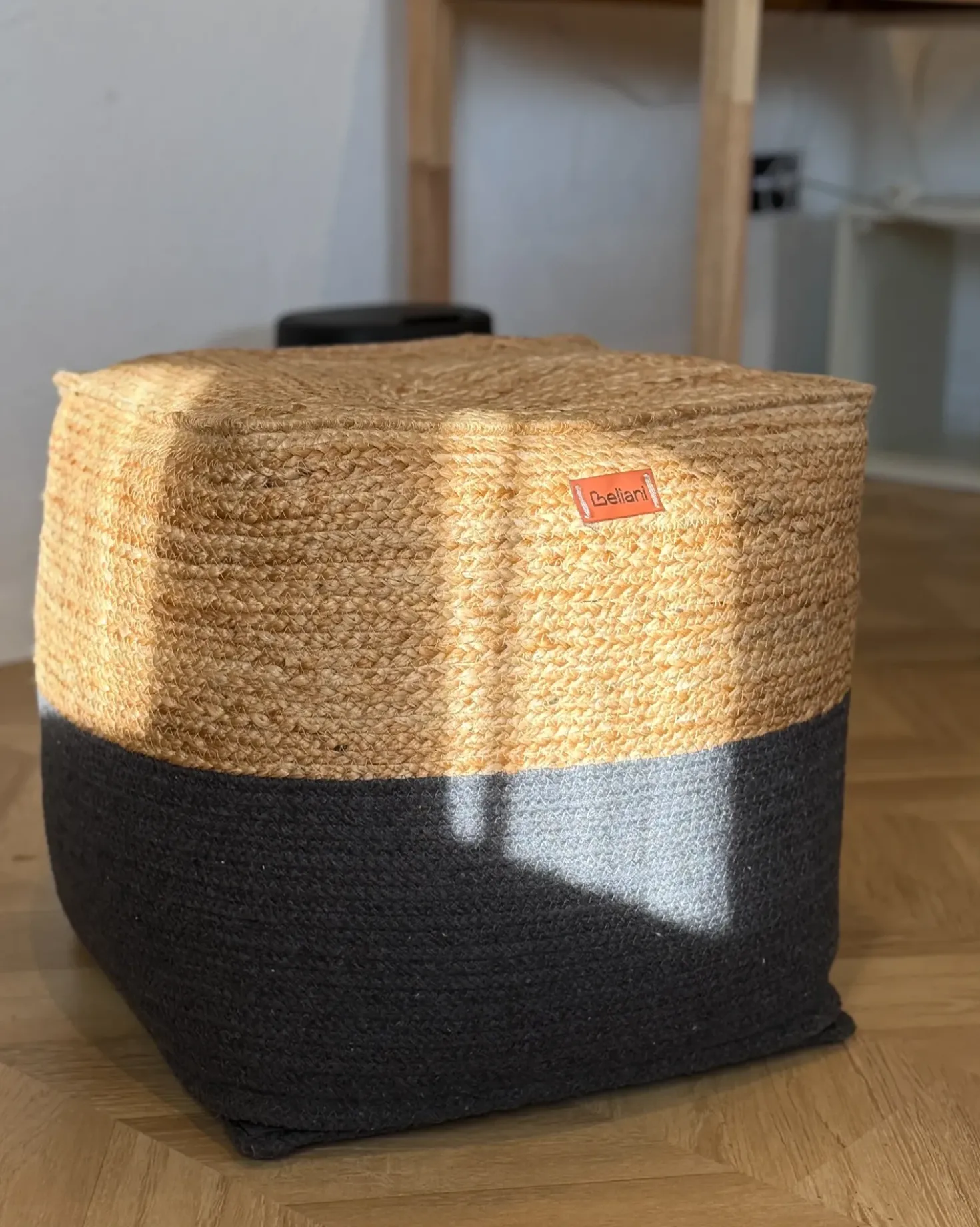 Puf KIRAMA Jute Mørkegrå