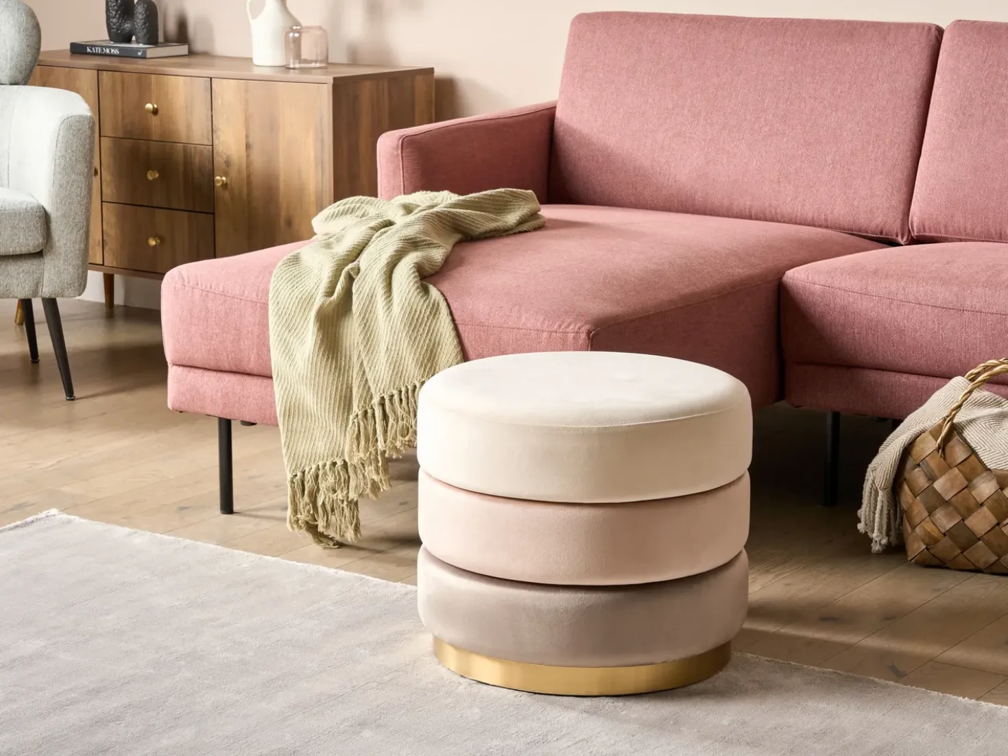 Puf LOUIN Velour Beige