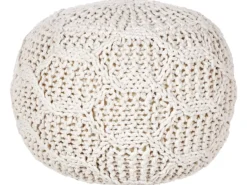 Puf Macramé TRIMAN Bomuld Lys Beige