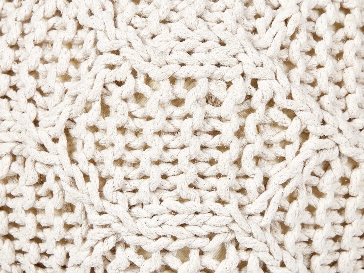 Puf Macramé TRIMAN Bomuld Lys Beige