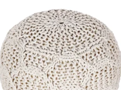 Puf Macramé TRIMAN Bomuld Lys Beige