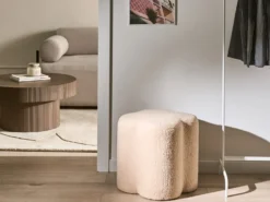 Puf MANCOS Boucle Beige